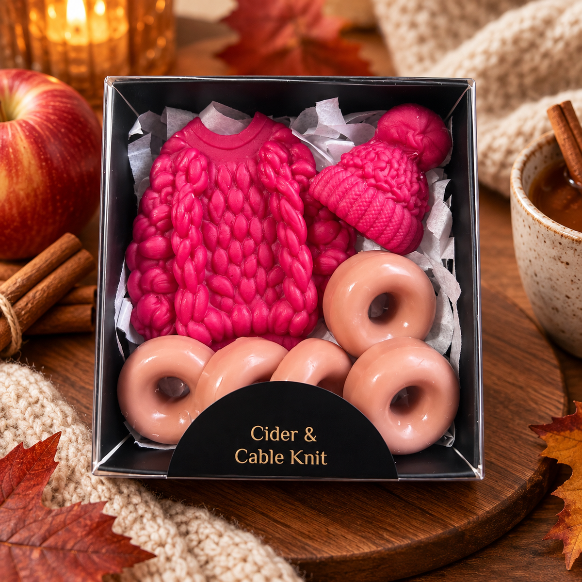 Handmade Luxury Wax Melt: Scent: Cider & Cable Knit